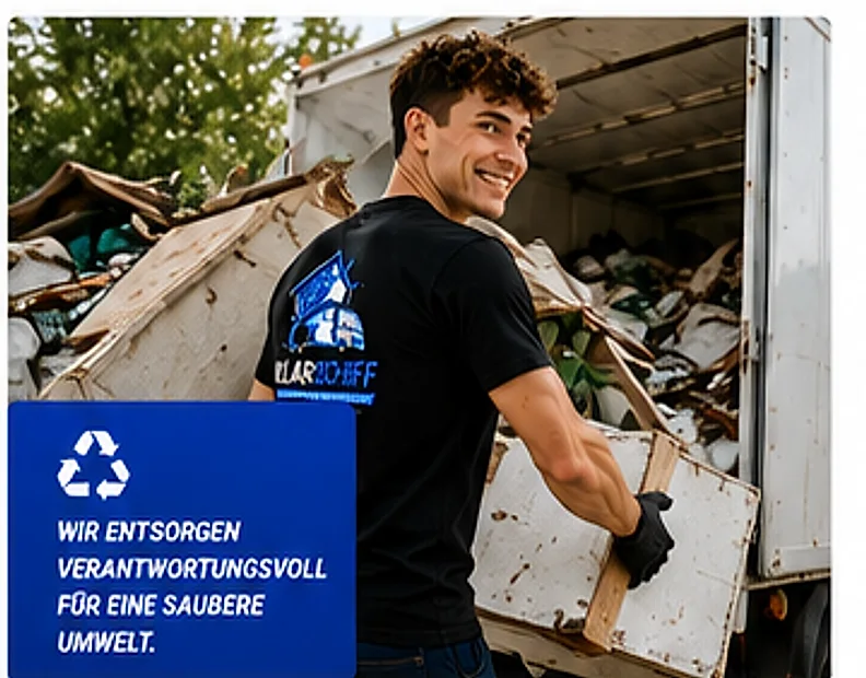 Mitarbeiter von KLARSCHIFF verlädt Sperrmüll