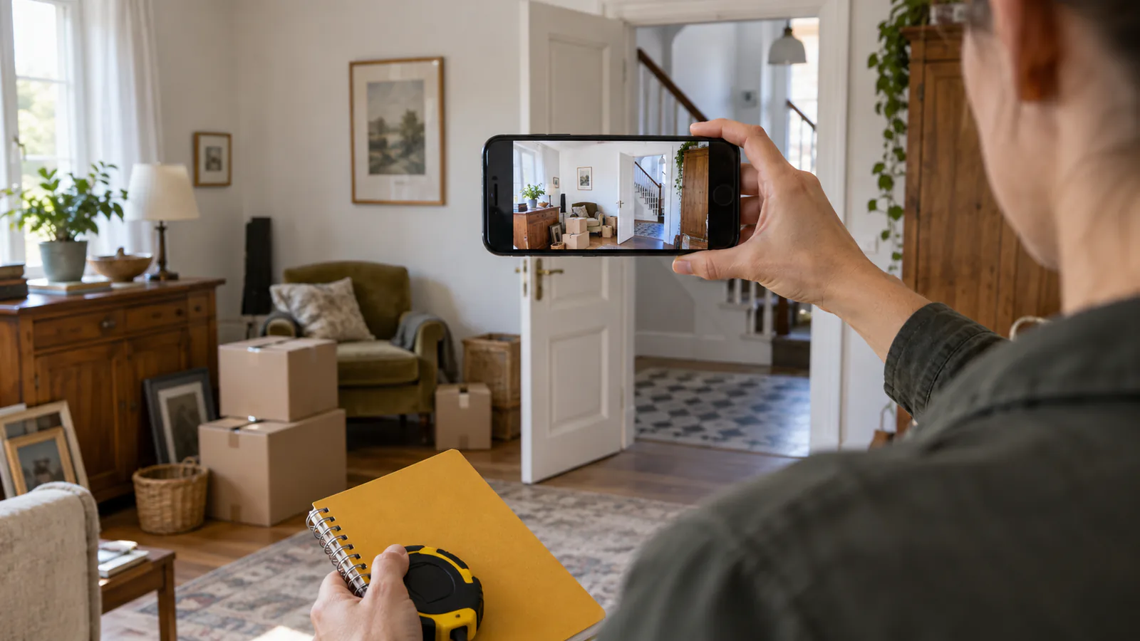 Ein Wohnraum wird für eine Räumungsanfrage fotografiert