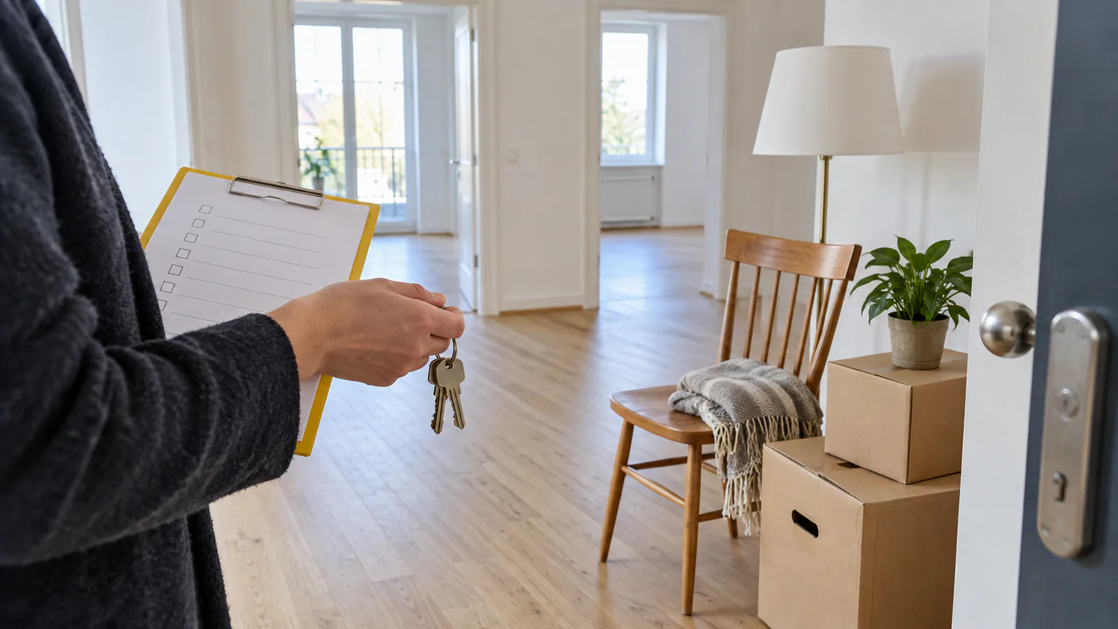 Schlüssel und restlicher Hausrat in einer fast leeren Wohnung